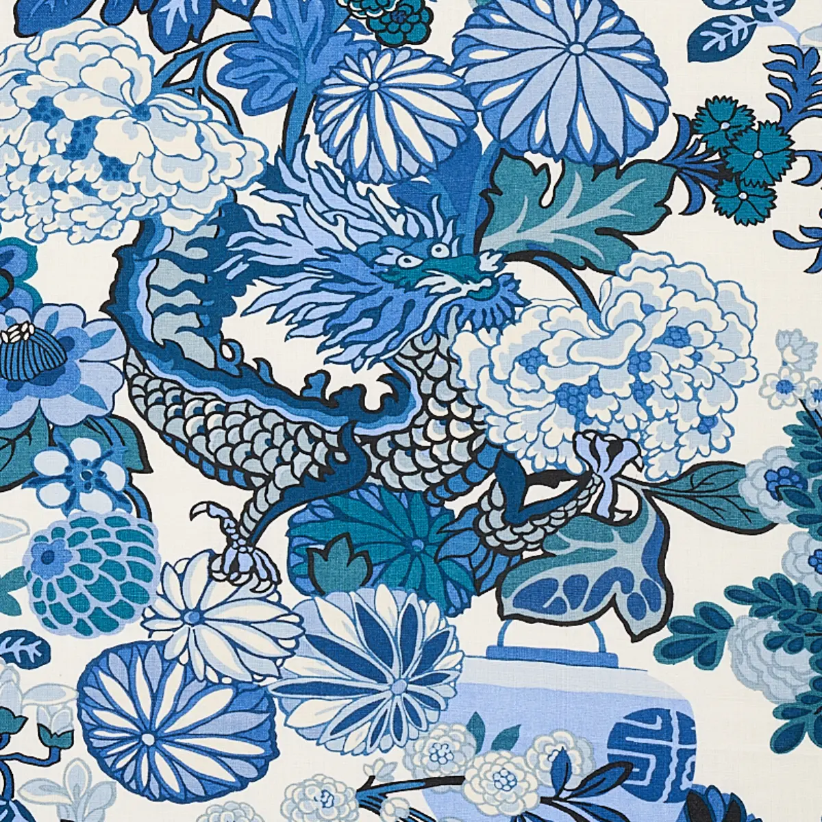 Chiang Mai Dragon wallpaper by Schumacher available through Charleston Decorative Arts